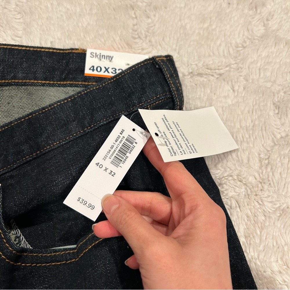 NWT Old Navy Dark-wash Skinny Built-In Tough Built-In Flex Jeans 40x32 - Picture 5 of 6